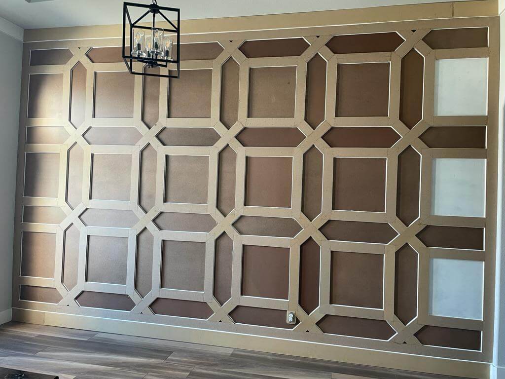 accent wall with wood trim